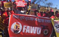 Newly formed South African Federation of Trade Unions, Fawu and Numsa members seen in Durban during a Workers’ Day march. Picture: Twitter/@Numsa_Media.