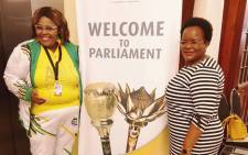 ANC chief whip Pemmy Majodina (left) and deputy chief whip Doris Dlakude (right). Picture: @ANCParliament/Twitter