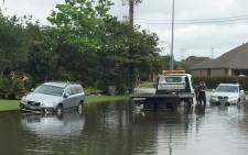 A view of flooded streets in the Kelliwood Park neighborhood of Katy, Texas. Picture: AFP.