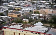 A view of a destroyed roof of a school in the Rio Piedras area, in San Juan, Puerto Rico, on 21 September 2017 after the area was pummelled by Hurricane Maria which devastated the island and knocked out the entire electricity grid. Picture: AFP.