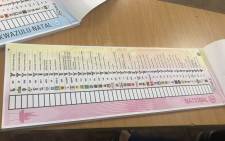 Special voting ballot paper. Picture: Nthakoana Ngatane/EWN
