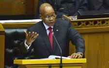 President Jacob Zuma responds to a debate in Parliament. Picture: GCIS