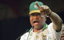 Former ANC President Jacob Zuma sings at the ANC's 54th national conference on 18 December 2017. Picture: Sethembiso Zulu/EWN