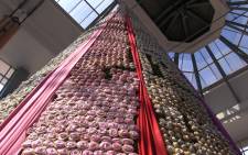 A cupcake tree weighing over 900 kilograms was built in Fourways mall on 07 September 2013 in attempt to break the world record for the tallest cupcake tree in aid of children living with cancer. Picture: Reinart Toerien/EWN"
