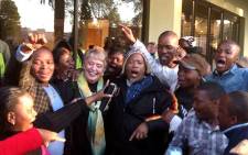 DA supporters congratulate newly appointed Mayor of Tlokwe Municipality Annette Combrink. Picture: Credit: Potchefstroom DA Mayor Facebook page. 