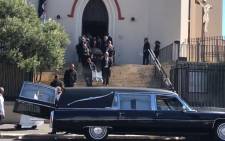 Pete Mihalik's coffin being carried out of St Mary's church in Cape Town. Picture: Monique Mortlock/EWN.