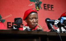 EFF leader Julius Malema addresses the media in Johannesburg on 10 April 2019. Picture: Kayleen Morgan/EWN.