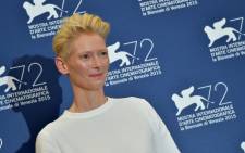 Actress Tilda Swinton poses during the photocall of the movie ‘A Bigger Splash’ presented in competition at the 72nd Venice International Film Festival on 6 September 2015 at Venice Lido. Picture: AFP.