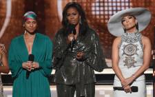 Alicia Keys, Michelle Obama, and Jennifer Lopez speak onstage during the 61st Annual Grammy Awards at Staples Centre on 10 February 2019 in Los Angeles, California. Picture: AFP.