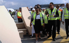 Transport Minister Dipuo Peters walks with Lead SA representative Yusuf Abramjee during a road safety intervention on the N14 on 19 March 2015. Picture: Lead SA via Twitter.
