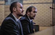 FILE: Pieter Doorewaard and Phillip Schutte are back in court for their sentencing in the North West High Court in Mahikeng. The duo were found guilty of murdering 16-year-old Mathlomola Moshoeu in Coligny. Picture: Abigail Javier/EWN.