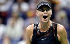 Maria Sharapova of Russia reacts to winning against Simona Halep during their first round match. Picture: @usopen/Twitter