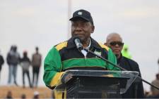 President Cyril Ramaphosa delivers the keynote address at the launch of the #ThumaMina campaign in Tembisa. Picture: @MYANC/Twitter
