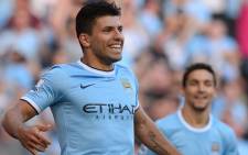 Sergio Aguero of Manchester City has returned from injury at a crucial time in the season. Picture: AFP.