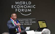 President Cyril Ramaphosa at the World Economic Forum in Davos, Switzerland. Picture: PresidencyZA/Twitter