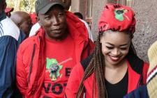 FILE: Julius Malema with his wife Mantoa Matlala Malema casting their vote on 8 May 2019. Picture: @EFFSouthAfrica/Twitter