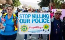 FILE: People demonstrate against killing of police in Gauteng. Picture: SAPS.