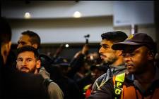Barcelona FC stars Lionel Messi and Luis Suárez arrive at Johannesburg's OR Tambo International Airport ahead of their friendly match against Mamelodi Sundowns on 16 May 2018. Picture: Kayleen Morgan/EWN