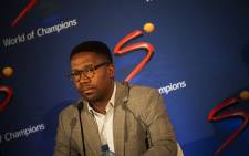 SuperSport CEO Gideon Khobane briefs the media on the outcomes of Ashwin Willemse. Picture: Kayleen Morgan/EWN.