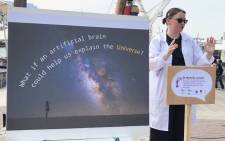 Dr Michelle Lochner at the Soapbox Science initiative in Cape Town. Picture: Kevin Brandt/EWN.