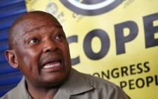 FILE: President of the Congress of the People (COPE) Mosiuoa “Terror” Lekota. Picture: AFP