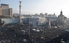 FILE: Anti-government protesters demonstrate at the Independent square, known as Maidan, in Kiev on 20 February, 2014. Picture: AFP.