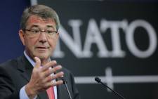 US Secretary of State for Defence Ashton Carter gives a press conference on the second day of the Nato Defense Ministers Council at alliance headquarters in Brussels, Belgium, 11 February 2016. Picture: EPA/OLIVIER HOSLET.