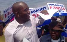 The Democratic Alliance's Premier Candidate for Gauteng Mmusi Maimane at a march against e-tolling on 27 September 2013. Picture: Sebabatso Mosamo/EWN