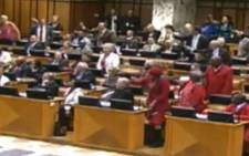 Chaos in Parliament on Thursday 13 November 2014. Picture: Screengrab EWN