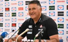 FILE: Japan's rugby head coach Jamie Joseph smiles as he answers questions during a press conference in Tokyo on 27 June 2018. Picture: AFP