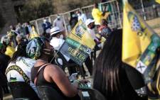 ANC supporters wait for the launch of the party's election manifesto at Church Square in Tshwane on 27 September 2021. Picture: Abigail Javier/Eyewitness News