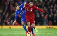 Liverpool forward Roberto Firminho contends with his Leicester City opponent during their English Premier League match at Anfield on 30 January 2019. Picture: @LFC/Twitter