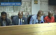 Leaders of opposition parties brief the media on the upcoming motion of no confidence in Jacob Zuma, the postponed Sona, the state of Parliament and a possible national shutdown. Picture: YouTube screengrab.