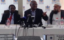  Gauteng premier David Makhura receiving the e-tolls report from the assessment panel in Parkton on 30 November 2014. Picture: Vumani Mkhize