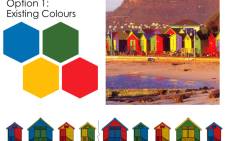 Image of the original bathing boxes at St James Beach posted by the Department of Tourism @Tourism_gov_za

