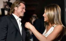 Brad Pitt and Jennifer Aniston greet each other on the red carpet at the SAG awards on 20 January 2020. Picture: Twitter/@SAGawards