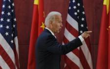US Vice President Joe Biden gestures after speaking to students at Sichuan University in Chengdu, China. Picture: AFP