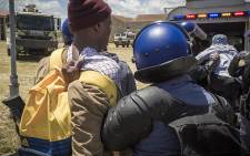 Police arrest protesting students at the Cape Peninsula University of Technology Bellville Campus. Picture: Thomas Holder/EWN