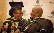 Archbishop Emeritus Desmond Tutu and his daughter Revered Canon Mpho Tutu van Furth attend a ceremony in which they were awarded honorary senior fellowships by Regent's University London in Cape Town on 3 May 2016. Picture: Aletta Harrison/EWN.