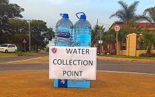 A written sign for water collection in Laudium, Pretoria. Picture: @ProudlySA. 