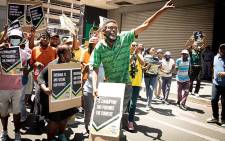 Free State ANC members protest at the party's Luthuli House headquarters in Johannesburg on 19 October 2020. Picture: Xanderleigh Dookey/EWN