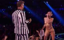 Miley Cyrus performing at the 2014 MTV 2015 Video Music Awards.Picture: Screengrab/CNN