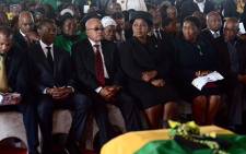 President Jacob Zuma attended a funeral service for ANC volunteers who died in a bus crash near Windburg in the Free State in April 2016. Picture: @MYANC via Twitter.