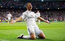 Javier 'Chicharito' Hernandez celebrates after scoring the only goal in the Champions Legaue quarterfinals against Atletico Madrid on 22 April 2015. Picture: Uefa Champions League.