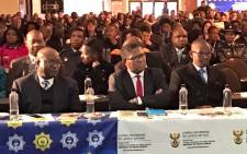 Police Minister Fikile Mbalula (centre) listening to the panellists at the Police Indaba on Gender-Based Violence in Centurion. Picture: SAPS.