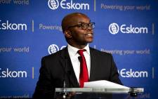 FILE: Eskom CEO Phakamani Hadebe briefs the media on the power utility's financial standings. Picture: Kayleen Morgan/EWN
