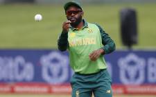 South Africa's captain Temba Bavuma throws the ball during the third one-day international (ODI) cricket match between South Africa and Pakistan at SuperSport Park in Centurion on 7 April 2021. Picture: Phill Magakoe/AFP