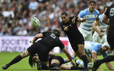 New Zealand had to dig deep to come from behind for a 26-16 victory over Argentina when they opened their defence of the Rugby World Cup in front of a record crowd at Wembley on Sunday. Picture: Twitter @rugbyworldcup.
