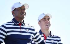 Team USA's Tiger Woods and Brooks Koepka. Picture: @RyderCupUSA/Twitter