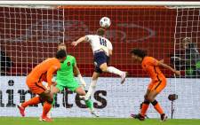 Italy's Nicolo Barella scores against the Netherlands during their UEFA Nations League match on 7 September 2020 in Amsterdam. Picture: @EURO2020/Twitter
